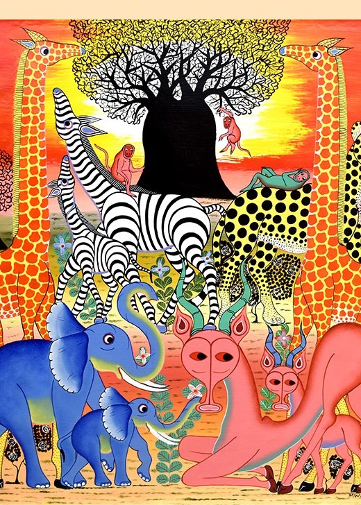 K117 催事イベント アフリカン現代アート ティンガティンガ原画展 未来